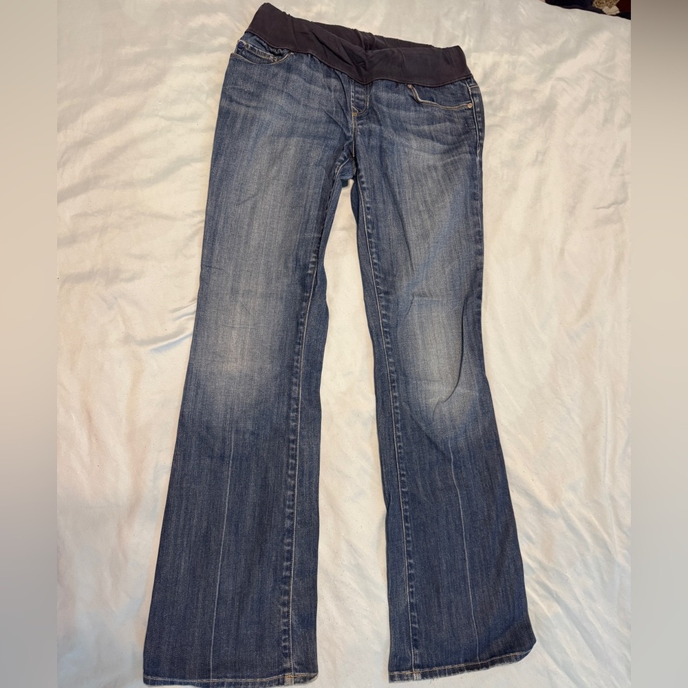 Gap Maternity Bootcut Jeans Size 27R (4R) Dark Wash Belly Panel